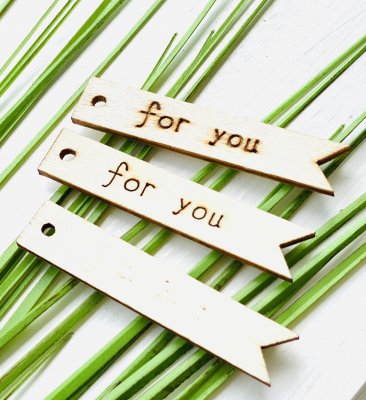 Trä Tag "for you" 63x12,5mm 1st