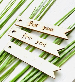 Trä Tag "for you" 63x12,5mm 1st