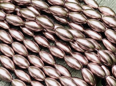 Glaspärlor Lackade Ovala Bruna 16mm 1sträng
