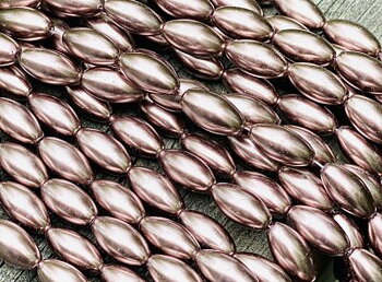 Glaspärlor Lackade Ovala Bruna 16mm 1sträng