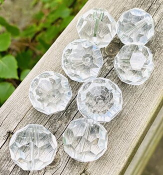 Glaspärla Fasetterad Clear 28mm 1st