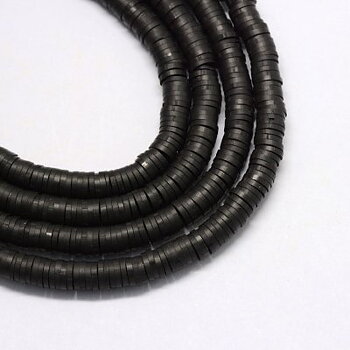 Heishi Pärlor Svart 4mm 1sträng