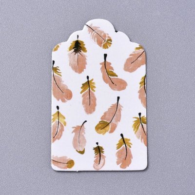 Pappers Tag Fjädrar 50x30mm 10st