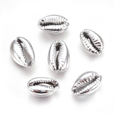 Snäckskalspärlor Silverfärgade ca:12x20mm 5st