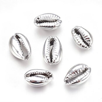 Snäckskalspärlor Silverfärgade ca:12x20mm 5st