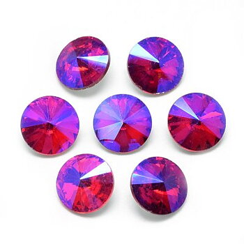 Cabochon Rivoli Rhinestone Röd AB 14mm 2st