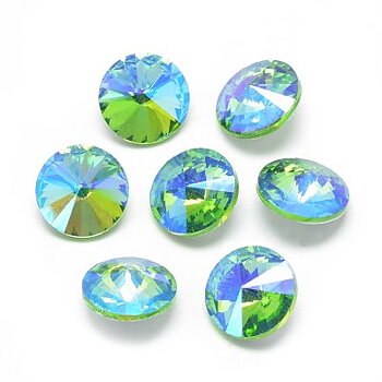 Cabochon Rivoli Rhinestone Ljusgrön AB 14mm 2st