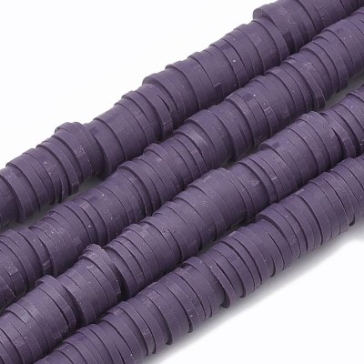 Heishi Pärlor Mörklila 6x1mm 1sträng
