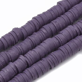 Heishi Pärlor Mörklila 6x1mm 1sträng