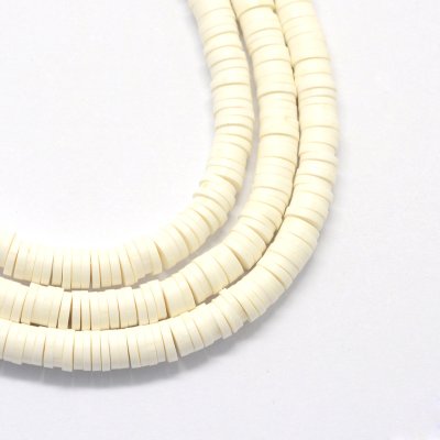 Heishi Pärlor Kritvita 4x1mm 1sträng