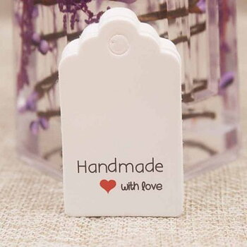 Pappers Tag "Handmade with love! 50x30mm 10st