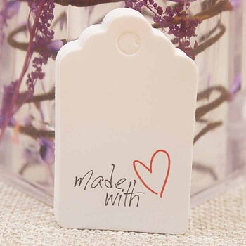 Pappers tag "made with" 50x30mm 10st