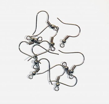 Örhängeskrokar Hematitfärgade 2x18mm 50st