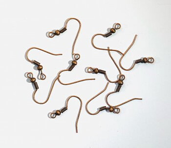 Örhängeskrokar Kopparfärgade 2x18mm 10st