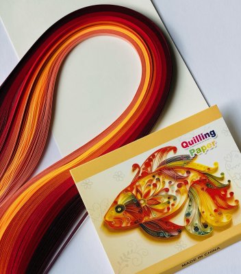 Quilling Papper Röd Mix 3mm längd: 390mm