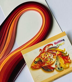 Quilling Papper Röd Mix 3mm längd: 390mm