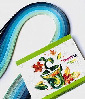 Quilling Papper Blå Mix 3mm längd: 390mm