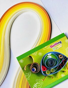 Quilling Papper Gul Mix 3mm längd: 390mm