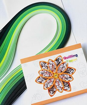 Quilling Papper Grön Mix 5mm längd: 390mm
