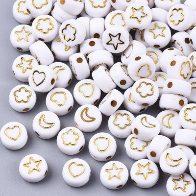 Akryl Pärlor Hjärta Stjärna Blomma Måne 7mm 100st