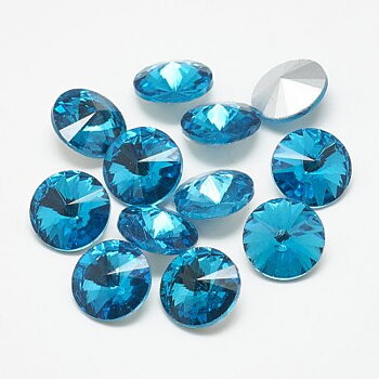 Cabochons Rivoli Rhinestone Aquamarine 12mm 2st