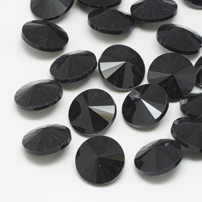 Cabochons Rivoli Rhinestone Jet 6mm 4st