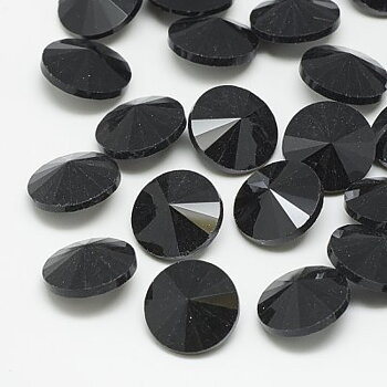 Cabochons Rivoli Rhinestone Jet 6mm 4st