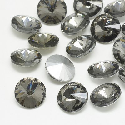 Cabochons Rivoli Rhinestone Black Diamond 6mm 4st
