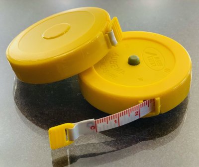 Måttband cm & inches Gult 150cm långt