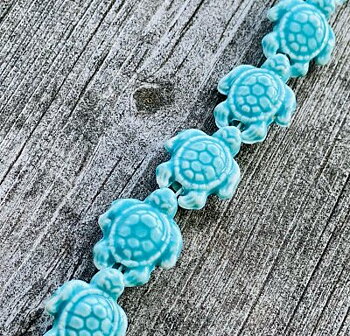 Sköldpadda Turkos 19x15x8mm 4st