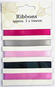 Satinband Mix Rosa 5x1m