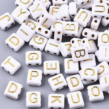 Akryl Bokstavspärlor A-Z Platta 8x4mm 100st