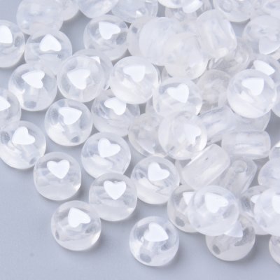 Akryl Hjärtan Pärlor Clear 7mm 100st