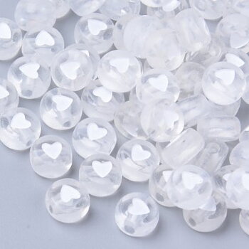 Akryl Hjärtan Pärlor Clear 7mm 100st