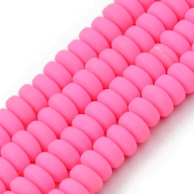 Heishi Pärlor Mörk Rosa 6x3mm 1sträng