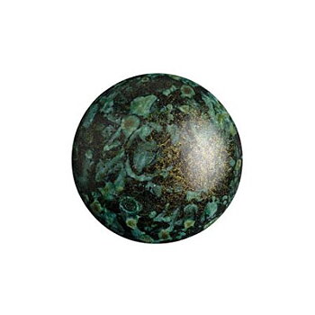 Cabochons® par Puca® Metallic Mat Green Spotted 14mm 1st