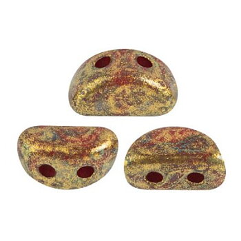 Kos® par Puca® Opaque Coral Red Gold Spotted 10g