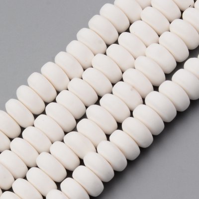 Heishi Pärlor Vit 6x3mm 1sträng