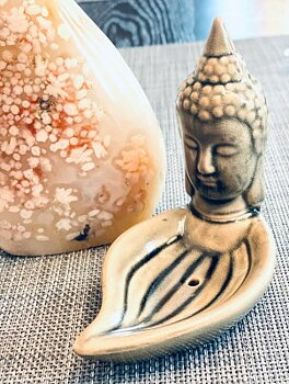 Rökelsehållare Keramik Buddha 11,5x10,5cm 1st