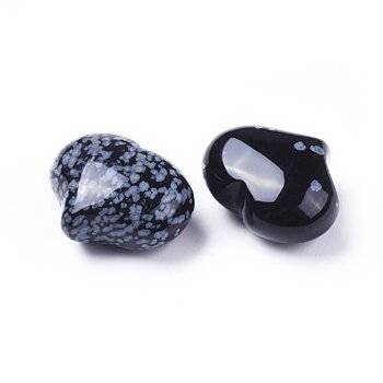 Obsidian Snowflake Hjärta 20x25mm 1st