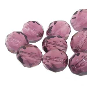 Fire Polish Amethyst 8mm 1sträng