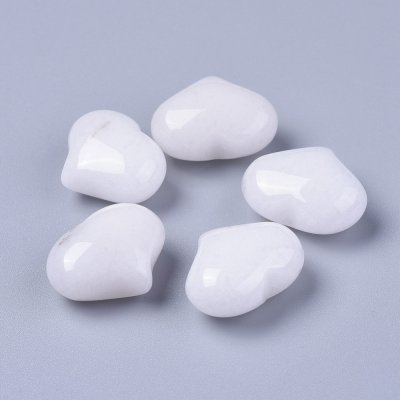 Jade Vit Hjärta 20x25mm 1st