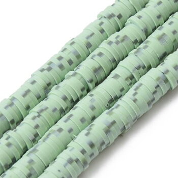 Heishi Pärlor Grön Pixlad 6x1mm 1sträng