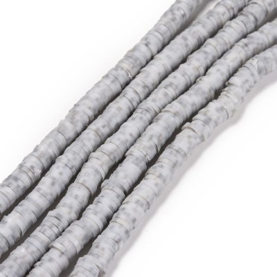 Heishi Pärlor Grå Pixlad 6x1mm 1sträng