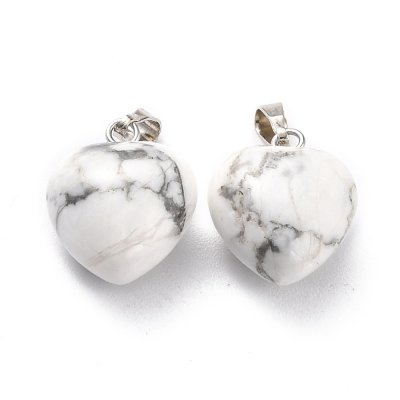 Howlite Hänge Hjärta 15x19mm 1 st