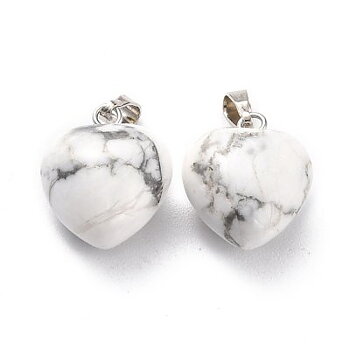 Howlite Hänge Hjärta 15x19mm 1 st