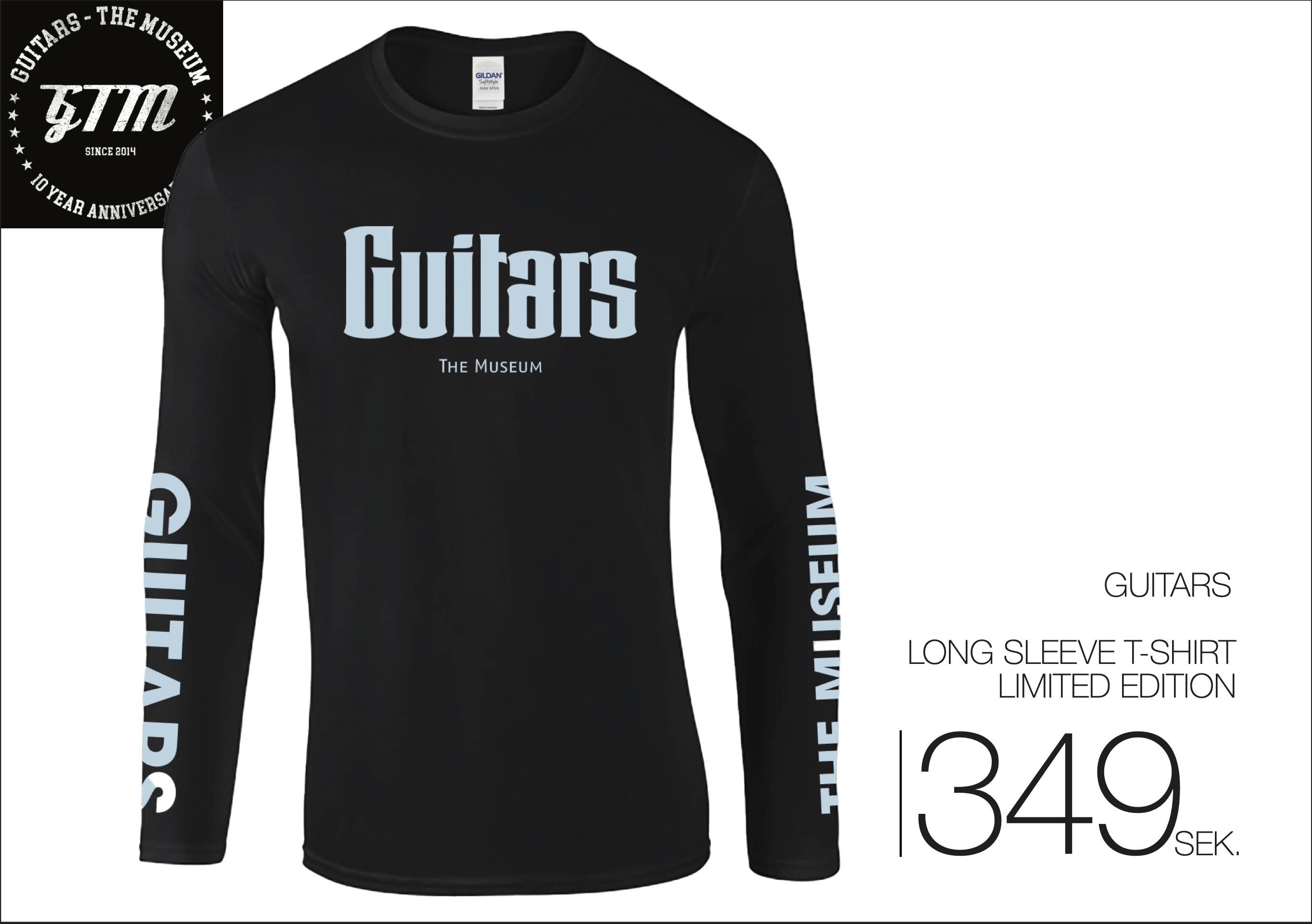 Guitars Long Sleeve Tee - Limited Edition. Size: Medium