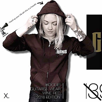 Hoodie Wine Red - Guitars - size Small.