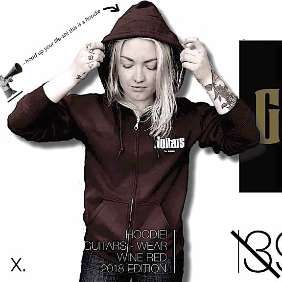 Hoodie Wine Red - Guitars - size XX-large.