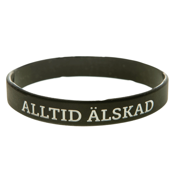 Armband silikon Alltid älskad svart